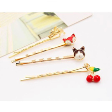 Cute Baby Rabbit Hairpins Novelty Cartoon Animal Fox Hair Clips Girls Children Cat Barrettes Strawberry Hair Jewelry 2024 - buy cheap