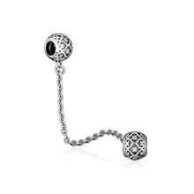 Cuentas de cadena de seguridad para pulsera Pandora, accesorio de plata esterlina 100% 925, corazón encantador, envío gratis 2024 - compra barato