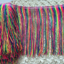 5Yard/Lot Colorful Nylon Latin Dress Trimming Tassel Fringe African Lace Dancewear Latin Sewing Lace Fluro Double Ribbon Diy 9cm 2024 - buy cheap