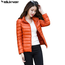 Jaqueta feminina ultraleve de pato, casaco leve plus size p a 6xg para outono e inverno 2024 - compre barato