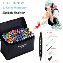 TOUCHNEW 80 Color Animation Marker Pen Set Drawing Sketch Markers Dulal Tips Alcohol Based Black Body Art Supplies With 5 Gifts 2024 - buy cheap
