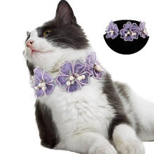 Fashion Cute Cartoon Pet Necklace Scarf Elegant Flowers Charm Pearl Cat Necklace Pet Collar Necklace Pet Clothing Accessories 2024 - buy cheap
