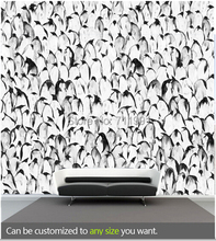 Free shipping custom large mural of the living room sofa bedroom wallpaper background wall Crowd of Penguins 2024 - buy cheap