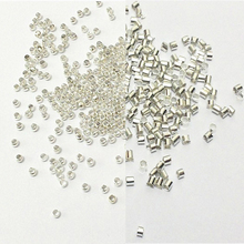 Wholesale 2mm About 10000pcs/bag  Silver Color Tube and Beads Jewelry Findings 2024 - buy cheap