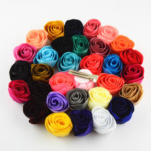 15pcs/lot 4cm Handmade Rose Flower with Barrettes girls Floral Hair Clips Shower Gift U Pick Color Free Shipping FC106 2024 - buy cheap