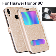 6,26 "Открытое окно capas для Huawei Honor 8C BKK-AL00 чехол Роскошный PU кожаный флип-чехол Honor 8C чехол для Honor 8 C coque 2024 - купить недорого