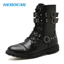 2019 New Leather Motorcycle Boots Men Racing Dirt Bike Boots Knee-high Motocross Boots Riding Off-Road Moto Racing Shoes 2024 - buy cheap
