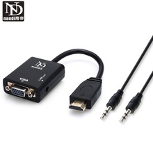 hdmi to vga cable cord converter adapter with audio male to female cable for Monitor Multimedia Projector 2024 - buy cheap