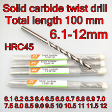 6.1-12mm x55x100mm HRC45 Made in Taiwan Solid carbide twist drill Free shipping 2024 - buy cheap