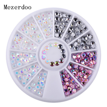 1 Box Laser Crystal AB Rhinestone for Nails Flat Back Nail Charm Wheel Round Gem 3D Nail Art Decoration DIY Manicure Supplies 2024 - buy cheap