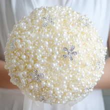 Ramo de novia ramo con perlas ramo de novia hecho a mano broche ramo broche Accesorios 2024 - compra barato