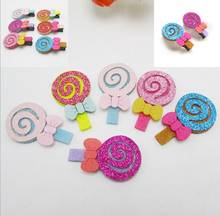 25pcs /lot Sew On Glitter Lollipop Felt Patches For Clothes 3.5x2cm Children's hair accessory 2024 - buy cheap
