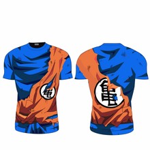 Camiseta de manga comprida masculina de anime, camiseta curta com estampa 3d da vegeta goku, fitness, de compressão 2024 - compre barato