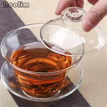 Утолщенное стекло Gaiwan, чайная чашка, высокая термостойкость, чайный диспенсер, ручной захват, чайный набор кунг-фу 2024 - купить недорого
