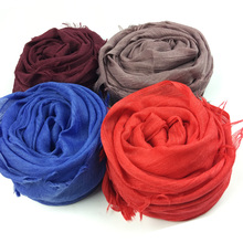 High quality Ladies soft Linen cotton scarf shawls muslim large hijab plain wraps headband long scarves 190*100cm 10pcs/lot 2024 - buy cheap