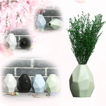 1pc europa vaso de cerâmica casa jardim rhombus padrão vaso de flores cerâmica mini vaso decoração do casamento jardim planta decoração 2024 - compre barato