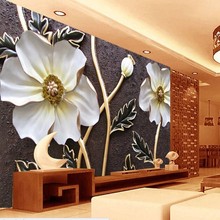 Beibehang Custom wallpaper 3 d relief flower mural bedroom living room background photo wall mural wallpaper papel de parede 2024 - buy cheap