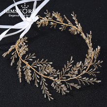 Handmade Sparkling  Wedding Bridal  Hair Vine Hairband Beaded Branch Handband Bride Headpiece Gold  Hair Accessories 2024 - buy cheap