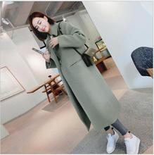 Thicken 2017 Autumn And Winter New Warm Woolen Woman Coat Long Section Single Button Knee Overcoat Female Casual Abrigos HJ30 2024 - buy cheap