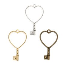 10Pcs Heart Key Pendant Press Flower UV Resin Blank Frame Bezel Jewelry Making DIY Crafts Lucky Charm 2024 - buy cheap