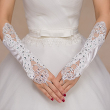 2020 High Quality Crystal Elbow Bridal Wedding Gloves White Sexy Sequines Bridal Gloves Lace Fingerless Wedding Accessories 2024 - buy cheap