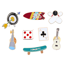 Cartoon Metal Brooches Dice Bowling Guitar Comic Icon Enamel Pins Shirt Badge Button For Women Gifts Kids Jewelry Accessories 2024 - buy cheap