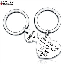 2 Pcs Couples Lovers Metal Key Chain Key Ring "You Hold The Key To My Heart, Forever " Keychains Jewellry 2024 - buy cheap