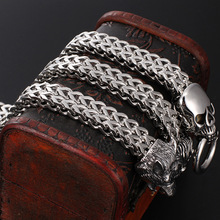 Stainless steel lion head bracelet Men's domineering bracelet  fashion accessories 2024 - buy cheap