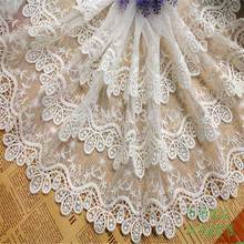 3yds 2Colors (Ivory and black) Flower Lace Applique Bridal Dress Sewing Trims 35cm LW0296 2024 - buy cheap