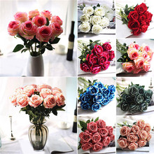 Популярная романтическая горячая распродажа, 1 букет искусственных цветов, шелковые пионы, настоящие на ощупь цветы для свадебной вечеринки/дня рождения, подарок на день святого валентина 2024 - купить недорого