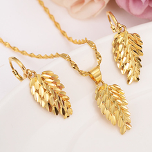 gold  Necklace Earring Set Women Party Gift big Leaf Jewelry Sets daily wear mother gift DIY charms women girls  Fine Jewelry 2024 - buy cheap