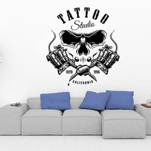 Estúdio de tatuagem Tatuagem etiqueta da Parede do salão de beleza logo removível DIY PVC decalques para porta de vidro de parede de vinil decal mural Decoração Da loja g852 2024 - compre barato