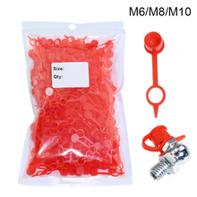 Tapa de polietileno Rojo para pistola de grasa, cubierta protectora para polvo de plástico, accesorios Zerk, 100 Uds., 200 Uds., 300 M6, M8 M10 2024 - compra barato