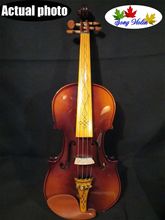 Melhor artesanato cores marrom 4/4 violino elétrico + violino acústico #9414 2024 - compre barato