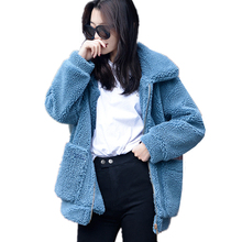 Winter Women New Turn Down Collar Faux Fur Jacket Female Fashion Warm Fluffy Lambswool Parka Casual Plus Size Outerwear Z594 2024 - buy cheap