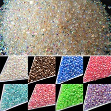 Atacado contas de cristal de gelatina ss12 ab 3mm, 22 cores, com parte traseira reta, strass, resina, rosto, 1000, arte de unha 2024 - compre barato