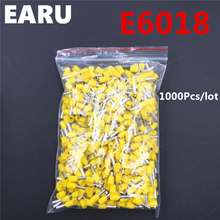 1000Pcs E6018 Tube Insulating Insulated Terminal 6MM2 10AWG Cable Wire Connector Insulating Crimp E Black Yellow Blue Red Green 2024 - buy cheap
