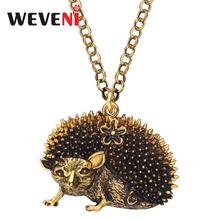 WEVENI Alloy Unique Fashion Hedgehog Necklace Pendant Chain Choker Wild Animal Jewelry For Women Girls Lovers Charms Gift 2024 - buy cheap