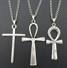 Egyptian Ankh Cross Necklaces &Pendants Mens Cross Pendant Necklace Link Chain Necklace Statement Jewelry 2024 - buy cheap