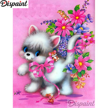 Dispaint Full Square/Round Drill 5D DIY Diamond Painting "Cartoon cat flower" 3D Embroidery Cross Stitch Home Decor Gift A12535 2024 - buy cheap