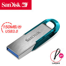 Sandisk 32gb USB Flash Drive 64GB USB3.0 Genuine Ultra Flair Metal Pendrive DJ OTG Type C DIY Logo Disk On key Blue Memory Stick 2024 - buy cheap