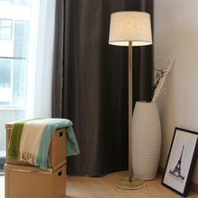 Nordic Standing Floor Lamps Living Room Bedroom European Imitation Wood Floor Lights Pastoral Study Remote LED Vertical Lamp 2024 - buy cheap