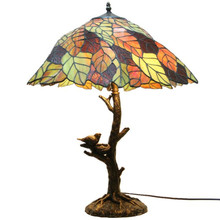 Dia 50cm Tiffany Colorful Glass Leaf Special Led E27 Table Lamp for Foyer Bed Room Apartment Bar Reading Lamp H 65cm 1003 2024 - buy cheap
