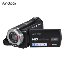 Andoer видео Камера 1080P Full HD 16X цифровой зум Запись Камера Авто Портативный цифровая видеокамера с 3,0 дюймов Вращающийся ЖК-дисплей Экран 2024 - купить недорого