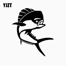 YJZT-pegatina de vinilo para coche, 13,8 CM x 15,8 CM, Mahi Fish, camión, Sea Life, Yeti, Surf, decoración, negro/plata, C24-1076 2024 - compra barato