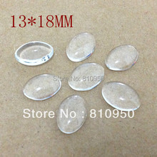 100pcs 13x18mm oval shape glass Domes Flat back Glass Cabochons photo jewelry pendant inserts available for Making 2024 - buy cheap