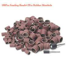 100Pcs 1/2" and 1/4" Sanding Band Sleeves Drum Kit Sandpaper Rubber 2 Mandrels -W310 2024 - buy cheap