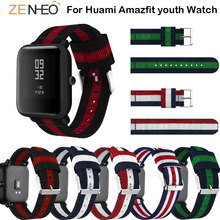 Нейлоновый ремешок для часов Huami Amazfit Bip BIT PACE Lite, ремешок для молодежных часов, сменный Браслет для Samsung Galaxy Watch, 20 мм, 42 мм 2024 - купить недорого