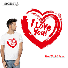 Nicediy Fashion Red Heart PVC Patch Deal With It Clothes Heat Transfer Printing T-shirt Women Iron On Patches For Clothing Badge 2024 - compre barato