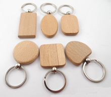 50pcs DIY Blank Wooden Key Chain Rectangle Heart Round Ellipse Carving Keyring Wood 2024 - buy cheap